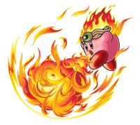 Kirby com o poder do fogo